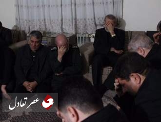 حضور رییس مجلس در منزل سپهبد شهید سلیمانی+تصویر